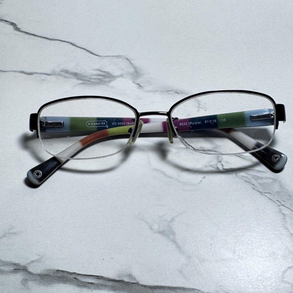 Coach HC 5004 Bettie Eyeglass Frames Purple Multicolor 51-16-135 Semi-Rimless